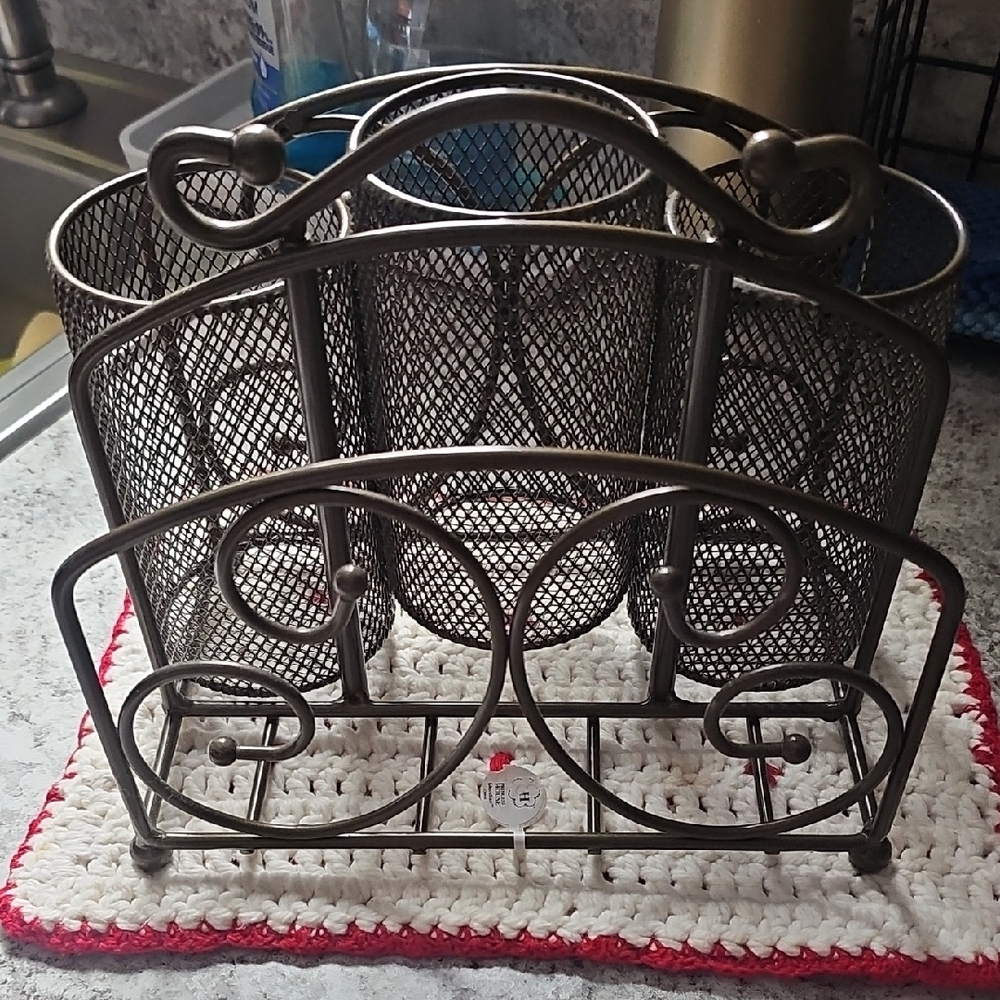 Princess House Bronze Utensil Holder